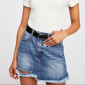 One Teaspoon Free People Distressed Denim Skirt